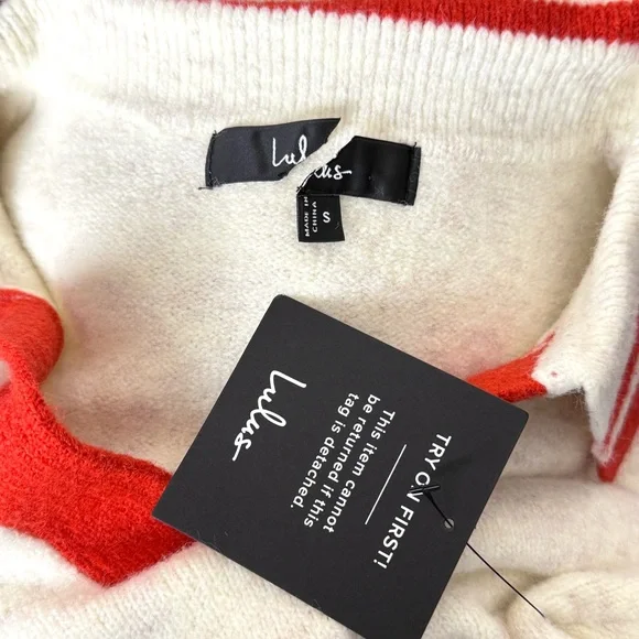 NWT LULUS Sporty Stripe Collared Polo Long Sleeve Varsity Tennis Sweater Dress S - Picture 6 of 7